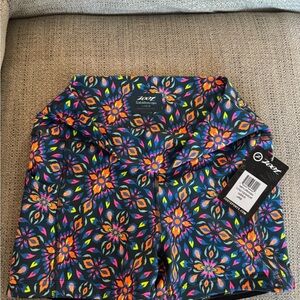 Zoot Women's Vibrant Floral Bike Shorts - Black and Multicolor